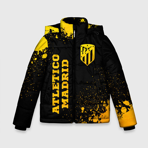 Зимняя куртка для мальчика Atletico Madrid - gold gradient вертикально / 3D-Черный – фото 1