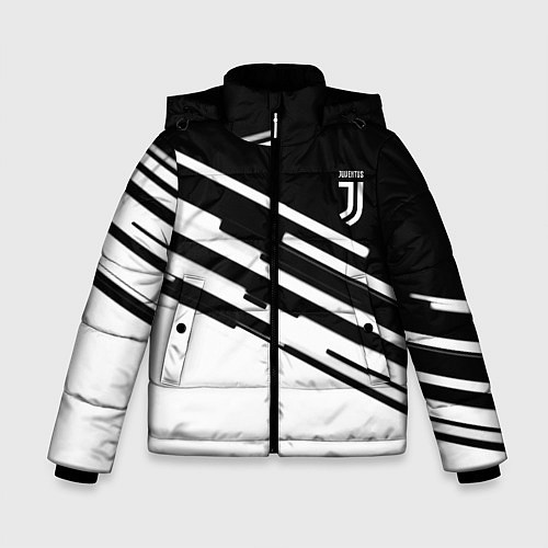 Зимняя куртка для мальчика Ювентус спорт текстура / 3D-Черный – фото 1