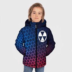 Куртка зимняя для мальчика Fallout неоновые соты, цвет: 3D-черный — фото 2