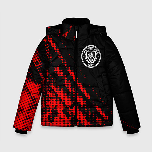 Зимняя куртка для мальчика Manchester City sport grunge / 3D-Красный – фото 1