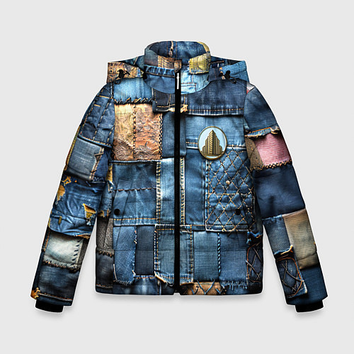 Зимняя куртка для мальчика Значок архитектора на джинсах / 3D-Черный – фото 1