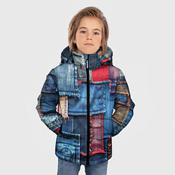 Куртка зимняя для мальчика Джинсовая форма электрика, цвет: 3D-красный — фото 2