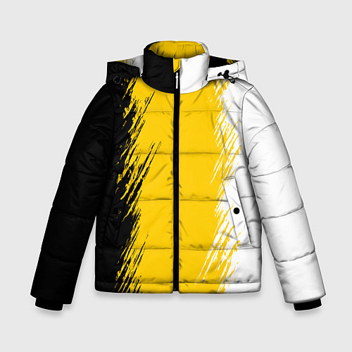 Зимняя куртка для мальчика Имперский флаг России штрихи / 3D-Черный – фото 1