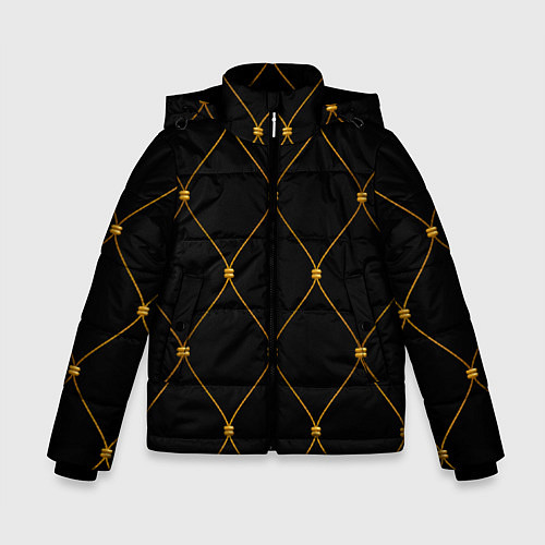 Зимняя куртка для мальчика Желтая сетка на черном / 3D-Черный – фото 1