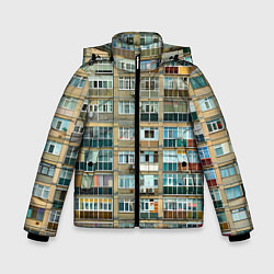 Куртка зимняя для мальчика Панельный дом, цвет: 3D-светло-серый