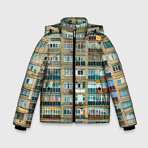 Зимняя куртка для мальчика Панельный дом / 3D-Черный – фото 1