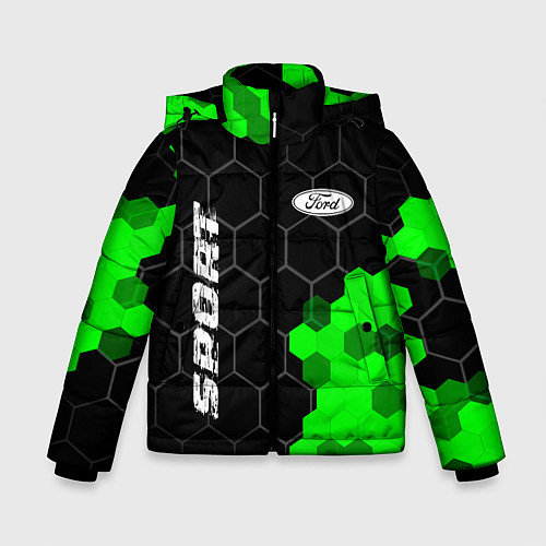 Зимняя куртка для мальчика Ford green sport hexagon / 3D-Черный – фото 1