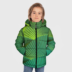 Куртка зимняя для мальчика Объемные веерные столбики, цвет: 3D-светло-серый — фото 2