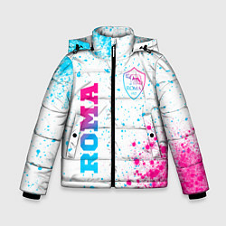 Куртка зимняя для мальчика Roma neon gradient style вертикально, цвет: 3D-черный