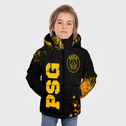 Куртка зимняя для мальчика PSG - gold gradient вертикально, цвет: 3D-черный — фото 2