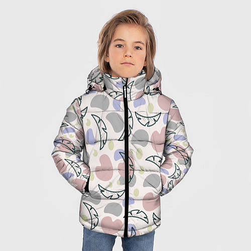 Зимняя куртка для мальчика Пятна и листья / 3D-Красный – фото 3