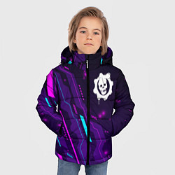 Куртка зимняя для мальчика Gears of War neon gaming, цвет: 3D-черный — фото 2