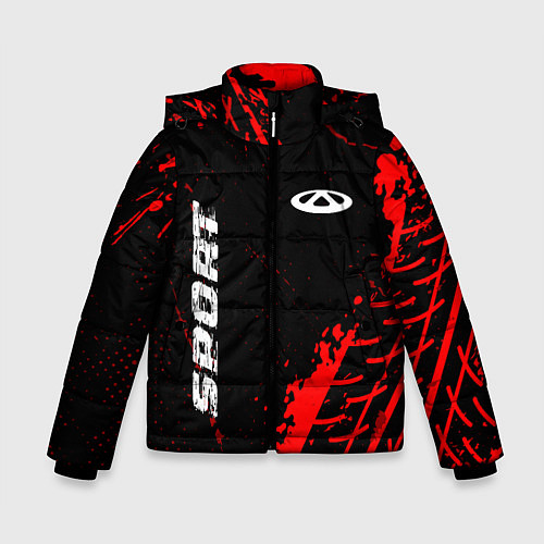 Зимняя куртка для мальчика Chery red sport tires / 3D-Черный – фото 1