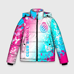 Зимняя куртка для мальчика Club Brugge neon gradient style вертикально