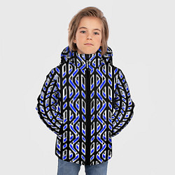 Куртка зимняя для мальчика Чёрно-синий паттерн конструкция, цвет: 3D-черный — фото 2