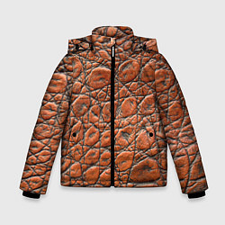 Куртка зимняя для мальчика Змеиная шкура текстура, цвет: 3D-светло-серый