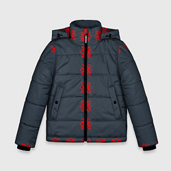 Куртка зимняя для мальчика Этно - темный, цвет: 3D-красный