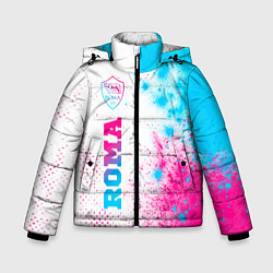 Куртка зимняя для мальчика Roma neon gradient style по-вертикали, цвет: 3D-черный