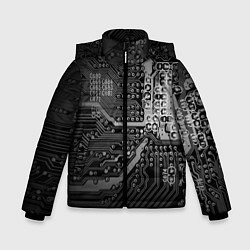Куртка зимняя для мальчика Микросхема плата, цвет: 3D-черный