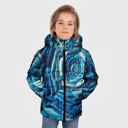 Зимняя куртка для мальчика Джинсовая роза - нейросеть / 3D-Красный – фото 3