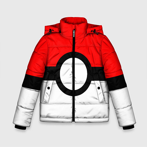 Зимняя куртка для мальчика Pokeball texture / 3D-Черный – фото 1