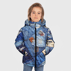 Куртка зимняя для мальчика Vanguard jeans patchwork - ai art, цвет: 3D-светло-серый — фото 2