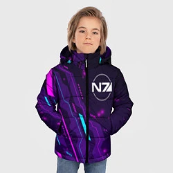 Куртка зимняя для мальчика Mass Effect neon gaming, цвет: 3D-черный — фото 2