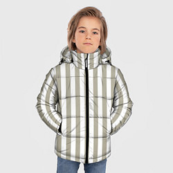 Куртка зимняя для мальчика Бежевый в широкую полоску, цвет: 3D-черный — фото 2