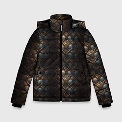 Куртка зимняя для мальчика Классическая старая броня текстура, цвет: 3D-черный