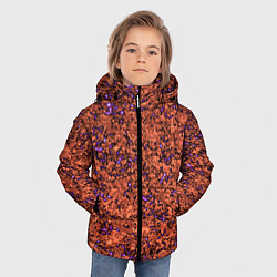 Куртка зимняя для мальчика Яркий красно-коричневый со фиолетовым свечением, цвет: 3D-черный — фото 2