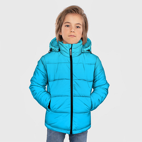 Зимняя куртка для мальчика Мягкий градиент ярко-голубой / 3D-Светло-серый – фото 3