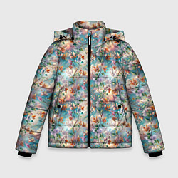 Куртка зимняя для мальчика Весенняя сирень, цвет: 3D-светло-серый