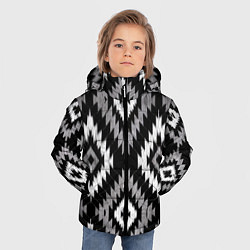 Куртка зимняя для мальчика Геометрический узор икат - ромбы, цвет: 3D-светло-серый — фото 2