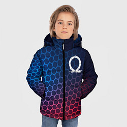 Куртка зимняя для мальчика God of War неоновые соты, цвет: 3D-черный — фото 2
