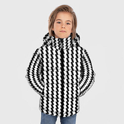 Куртка зимняя для мальчика Чёрно-белые вертикальные полосы, цвет: 3D-светло-серый — фото 2