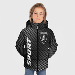 Куртка зимняя для мальчика Lamborghini sport carbon, цвет: 3D-черный — фото 2