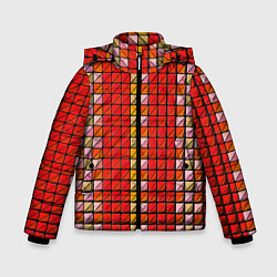 Зимняя куртка для мальчика Красные плитки