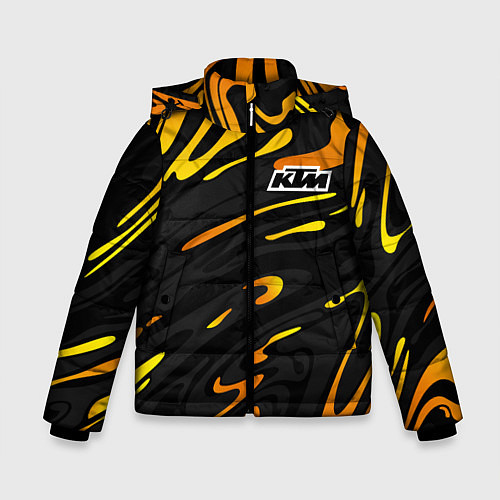 Зимняя куртка для мальчика KTM - orange liquid / 3D-Черный – фото 1