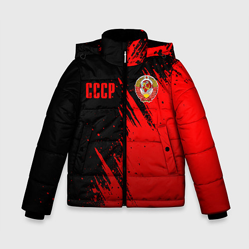 Зимняя куртка для мальчика СССР - черно-красный / 3D-Черный – фото 1