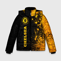 Куртка зимняя для мальчика Chelsea - gold gradient по-вертикали, цвет: 3D-черный