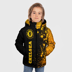Куртка зимняя для мальчика Chelsea - gold gradient по-вертикали, цвет: 3D-черный — фото 2