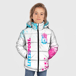 Куртка зимняя для мальчика Liverpool neon gradient style вертикально, цвет: 3D-черный — фото 2