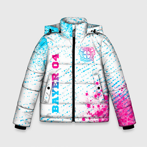 Зимняя куртка для мальчика Bayer 04 neon gradient style вертикально / 3D-Черный – фото 1