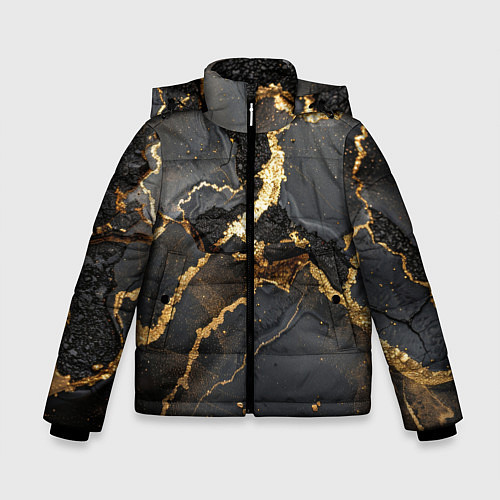 Зимняя куртка для мальчика Золото и черный агат / 3D-Черный – фото 1