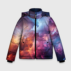 Куртка зимняя для мальчика Облачный космос, цвет: 3D-черный
