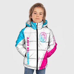 Куртка зимняя для мальчика Leicester City neon gradient style вертикально, цвет: 3D-черный — фото 2