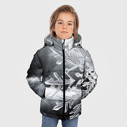 Куртка зимняя для мальчика Чено-белая снежинка, цвет: 3D-светло-серый — фото 2