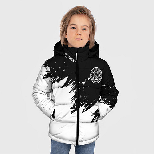 Зимняя куртка для мальчика Лестерсити белая краска спорт / 3D-Красный – фото 3