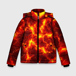 Куртка зимняя для мальчика Текстура огня, цвет: 3D-светло-серый