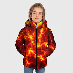 Куртка зимняя для мальчика Текстура огня, цвет: 3D-светло-серый — фото 2